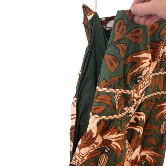 NWT Cara Cara Danielle One Shoulder Cotton Mini Dress Green Fruit Basket Size XL - Picture 10 of 15